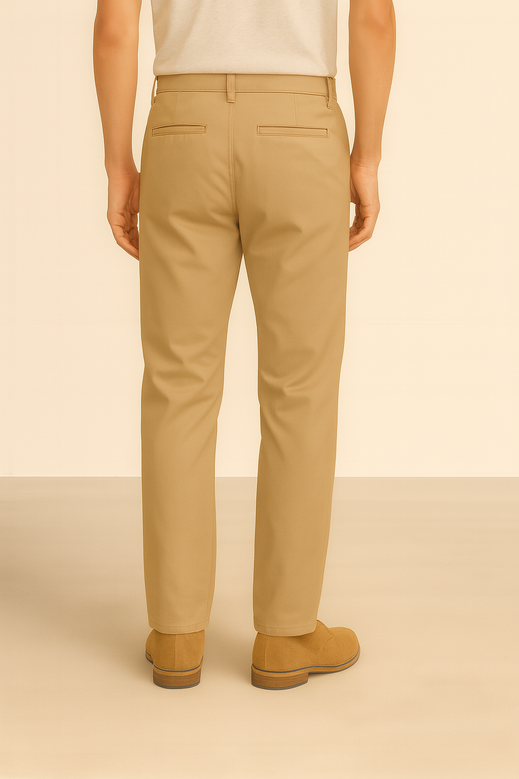 Beige Cotton Chinos Pant