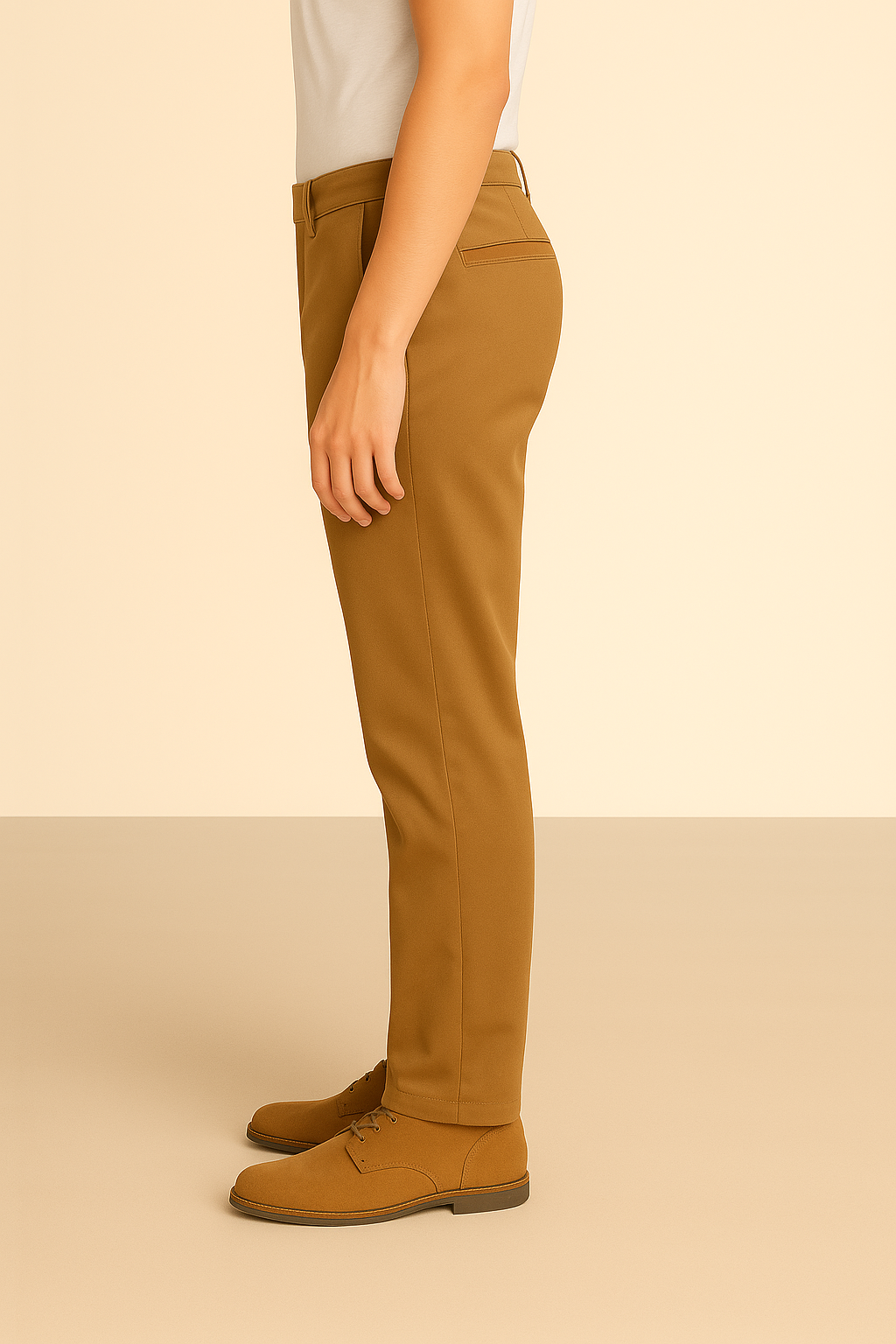Brown Cotton Chinos Pant