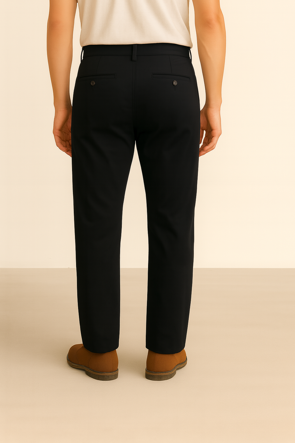 Black Cotton Chinos Pant
