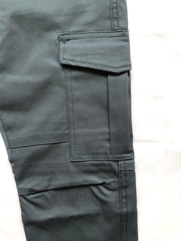 Dark Grey 6 Pocket Men Cotton Cargo Trousers
