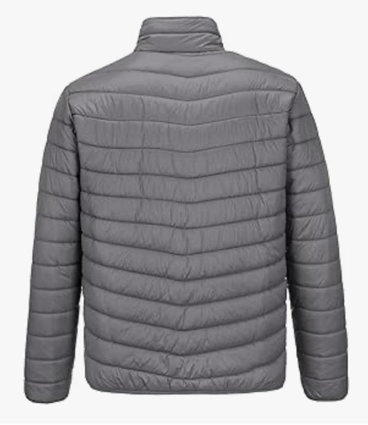 Men’s Grey Puffer Jacket – Lightweight, Insulated & Water-Resistant