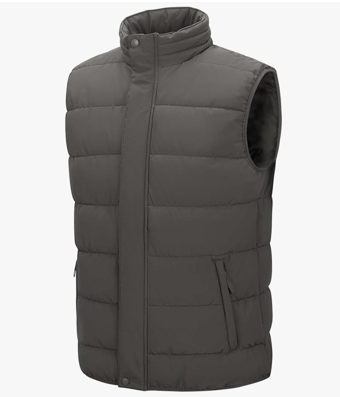 Men’s Light Grey Puffer Vest – Lightweight, Insulated & Water-Resistant