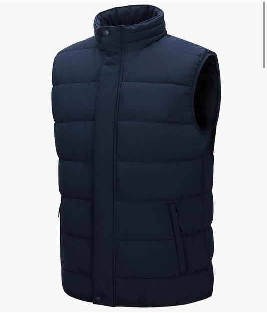Men’s Navy Blue Puffer Vest – Lightweight, Insulated & Water-Resistant