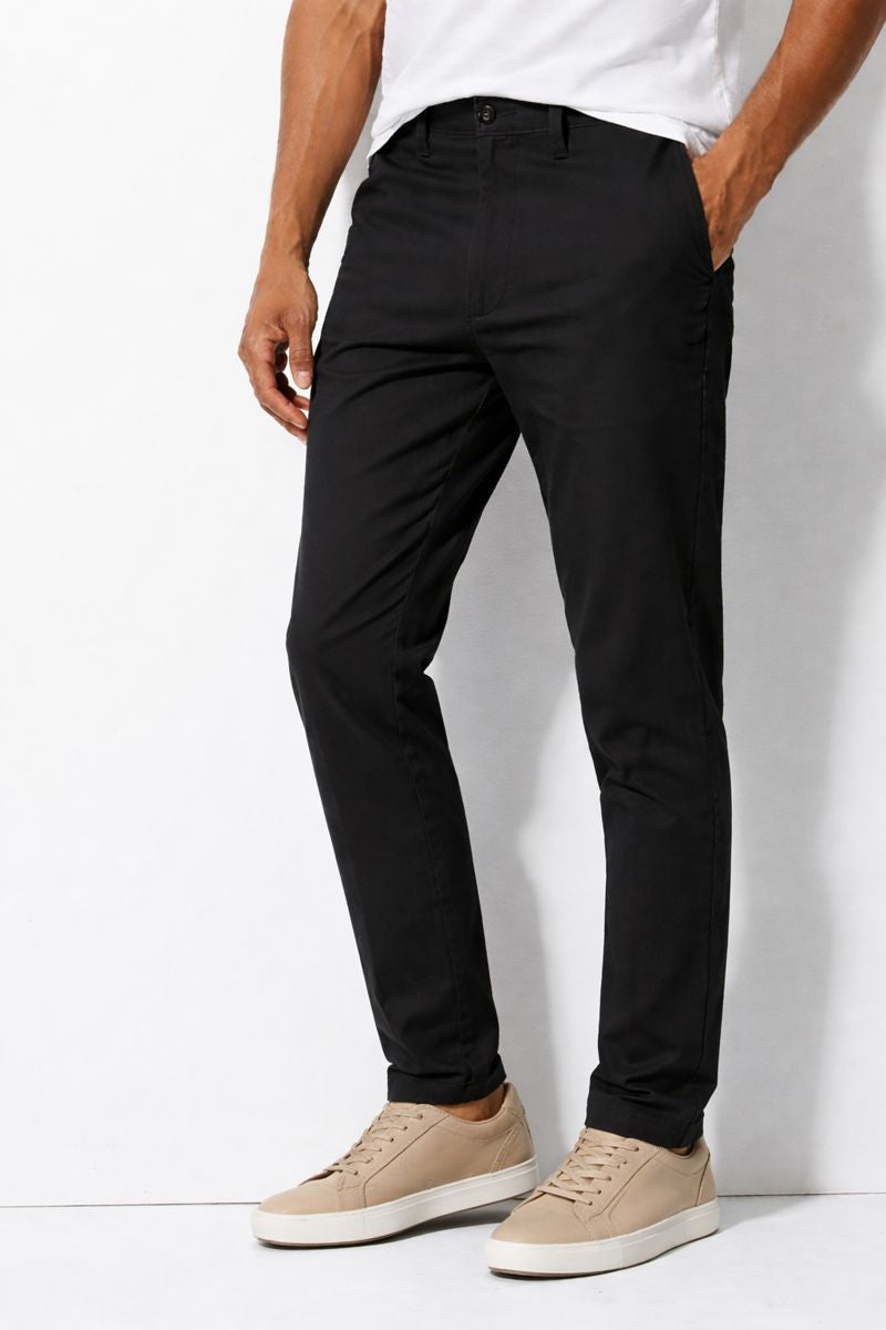 Black Cotton Chinos Pant