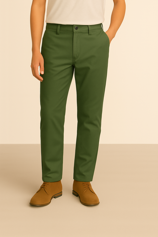 Green Cotton Chinos Pant