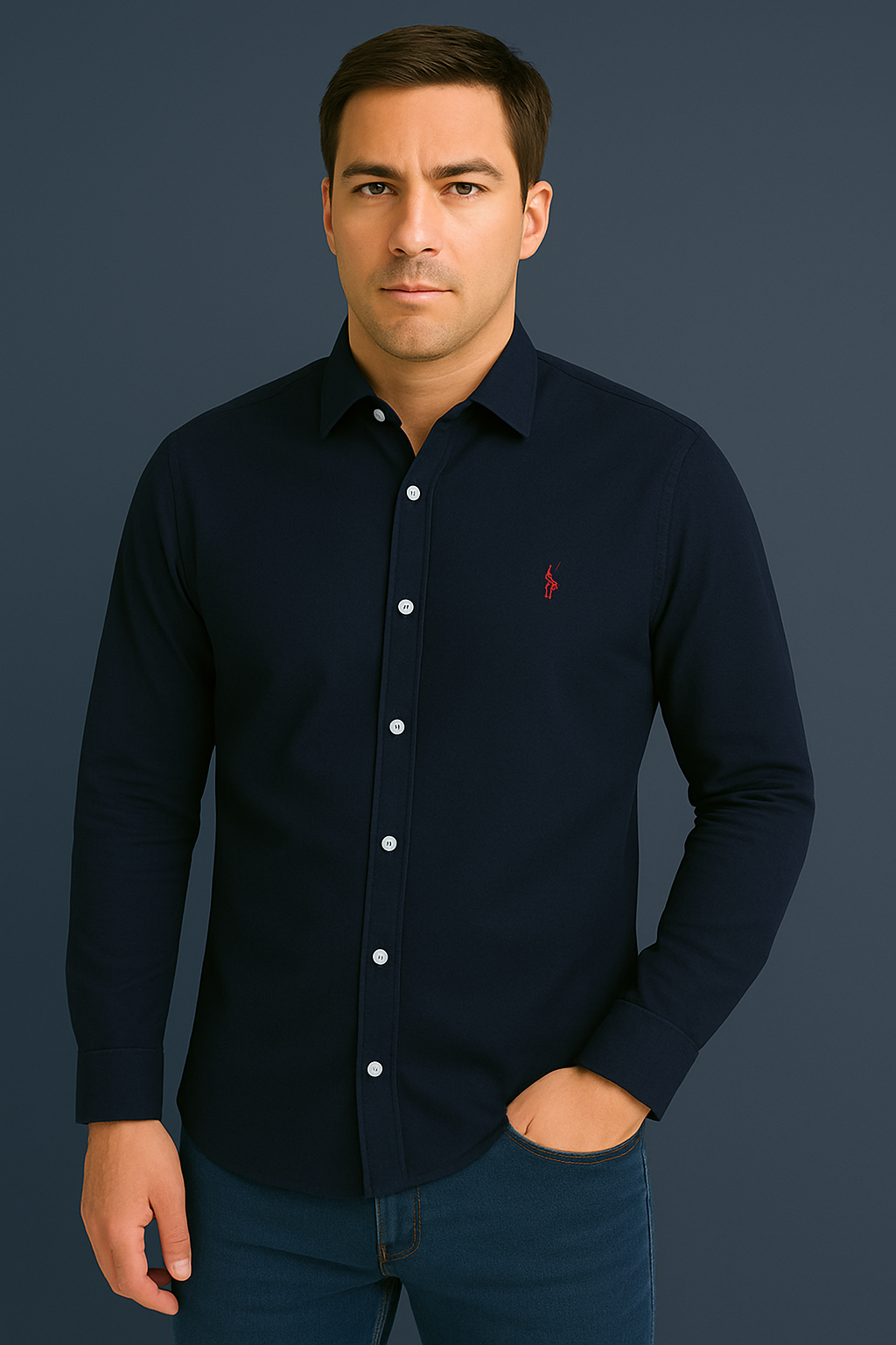 Navy Blue Casual Shirt