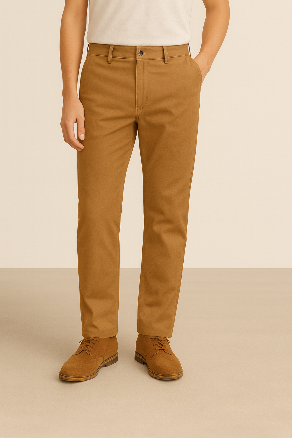 Brown Cotton Chinos Pant