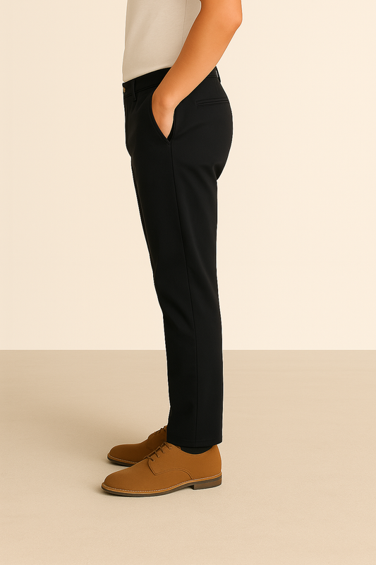 Black Cotton Chinos Pant