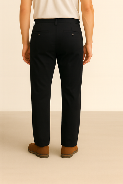 Black Cotton Chinos Pant