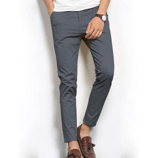 Grey Cotton Chinos Pant