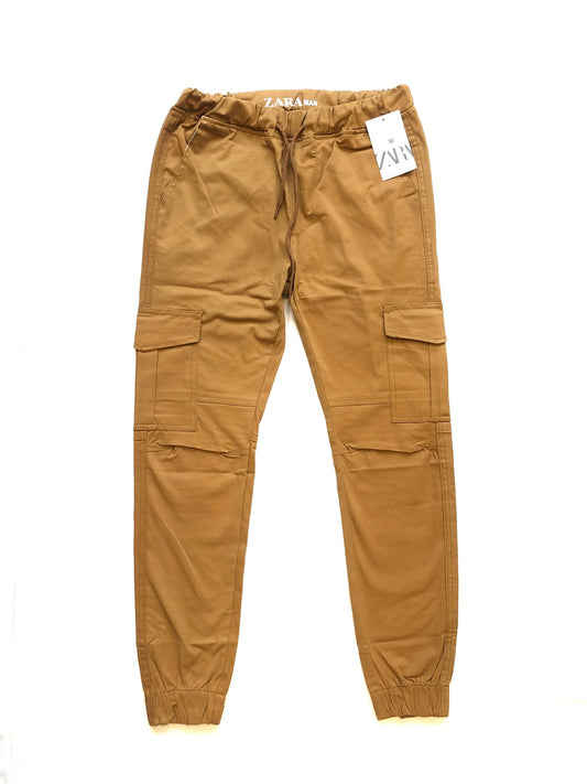 Brown Cotton Cargo Trouser