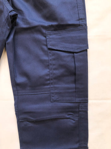 Royal Blue 6 Pocket Men Cotton Cargo Trousers