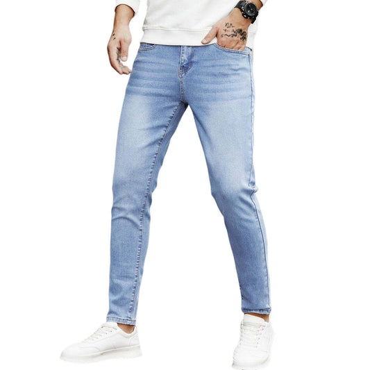 Sky Blue Ankle Fit Denim Jeans