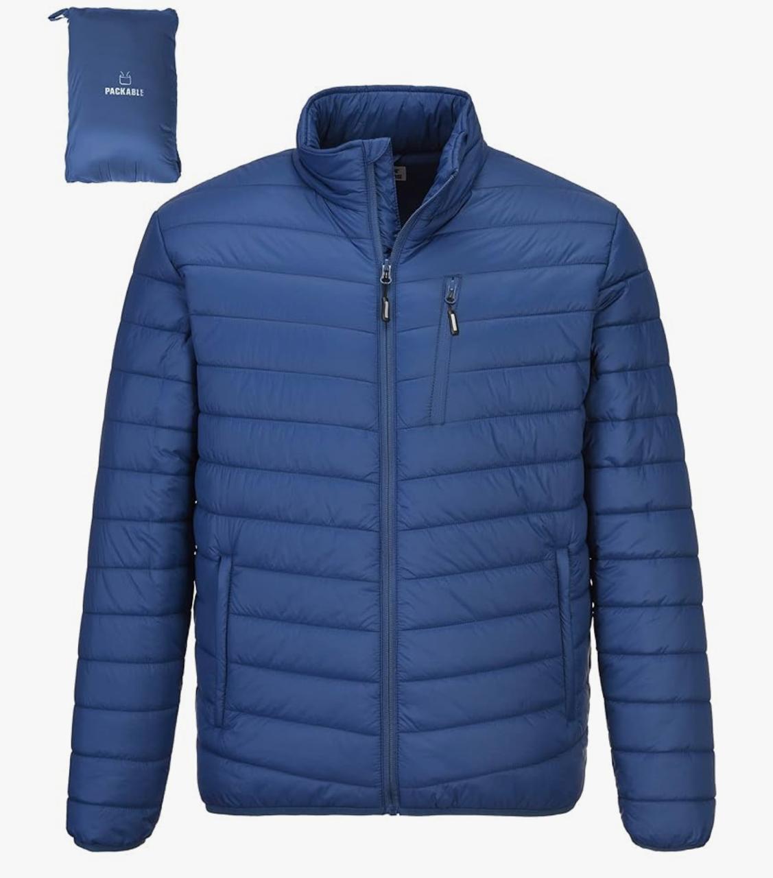 Men’s Blue Puffer Jacket – Lightweight, Insulated & Water-Resistant