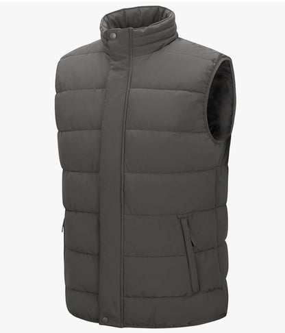 Men’s Light Grey Puffer Vest – Lightweight, Insulated & Water-Resistant