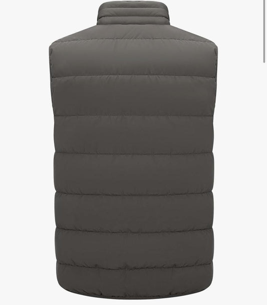 Men’s Light Grey Puffer Vest – Lightweight, Insulated & Water-Resistant