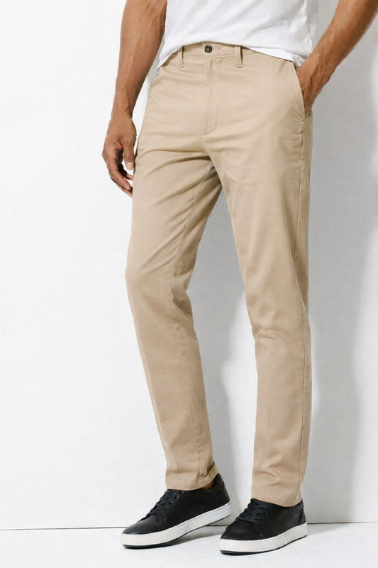 Beige Cotton Chinos Pant