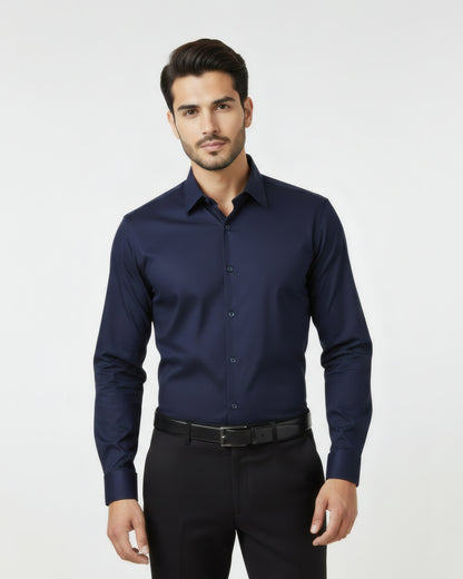 Premium Dark Blue Dress Shirt