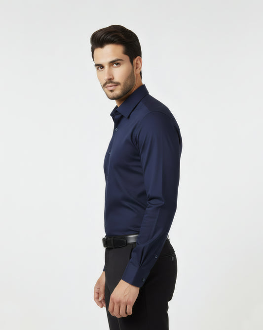 Premium Dark Blue Dress Shirt